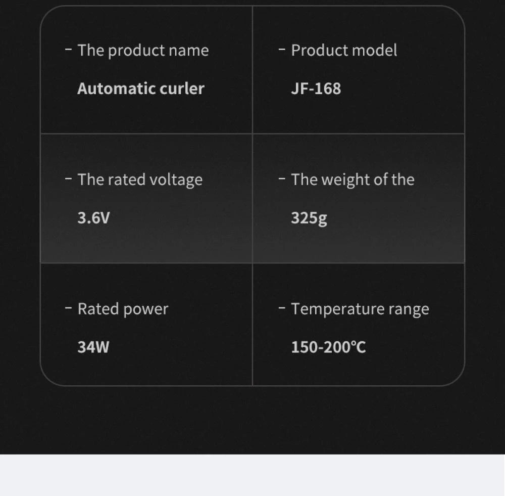 Automatic Wireless Hair Curler Cordless Rotating USB Rechargeable Curling Iron Display Temperature Adjustable Timing Hair Curler