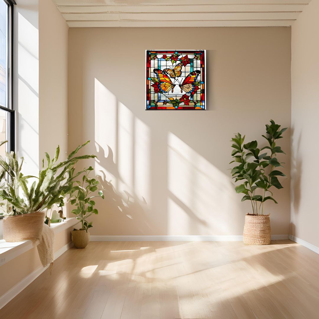 Canvas Stained Glass Fusion Art Print – Season's Wings