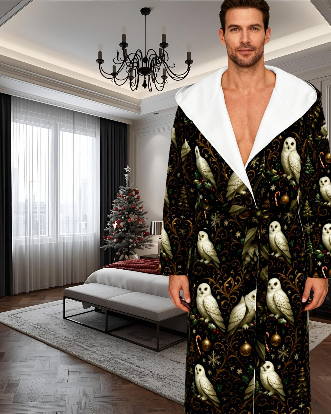 PGP Holiday Yule Court Unisex Flannel Hooded Bathrobe — Voted #1