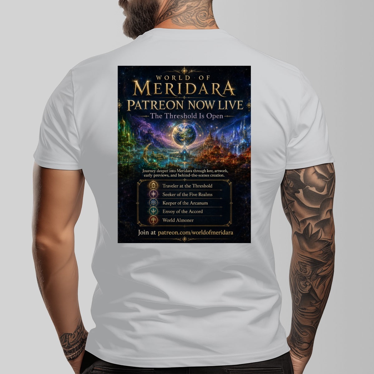 World of Meridara First Edition 2026 Collector's T-Shirt | Official Fantasy Graphic Tee | Exclusively Distributed by PGP Holiday
