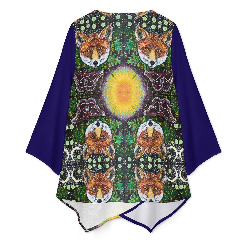 Margeaux Foxfire Lotus Hem V-Neck Top