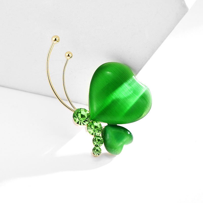 Whisper of Éire | PGP Holiday — Clover Heart Lapel Pin (Jade-Opal Resin + Crystals)