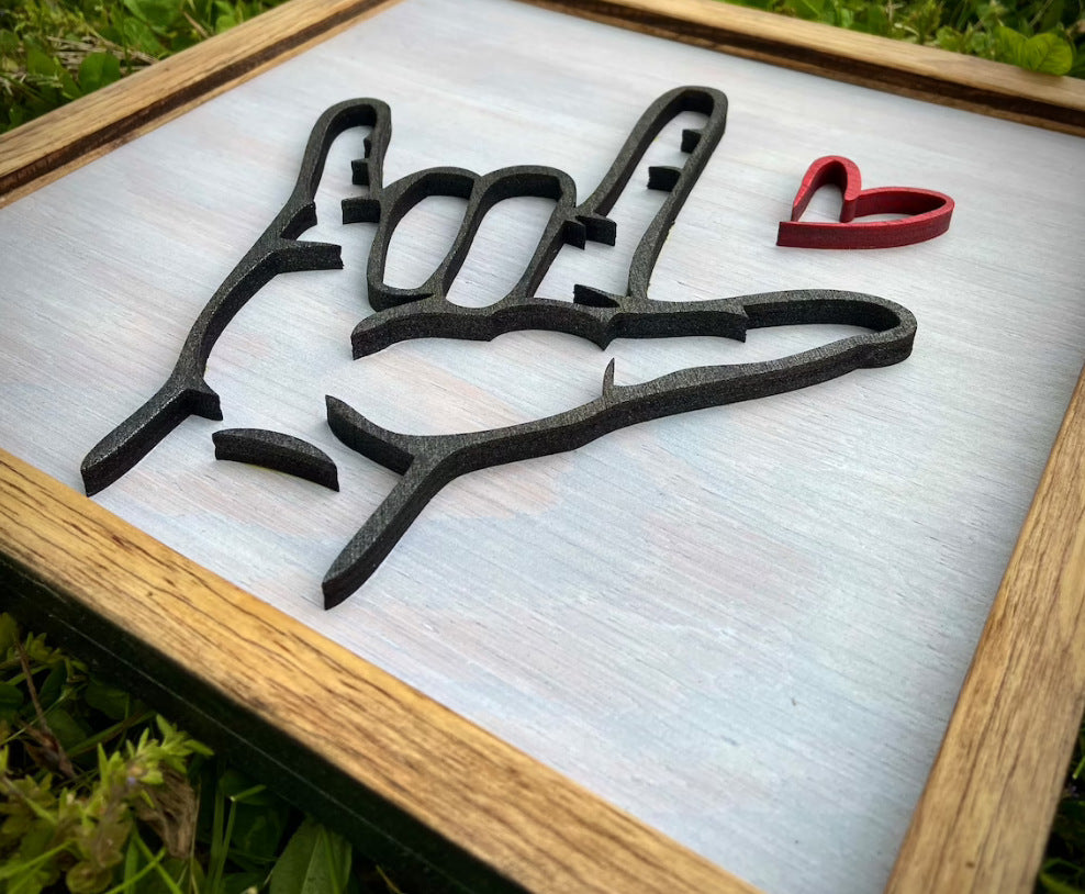 PGP Holiday | Meaningful Keepsake — Sign Language “I Love You” Wooden Photo Frame