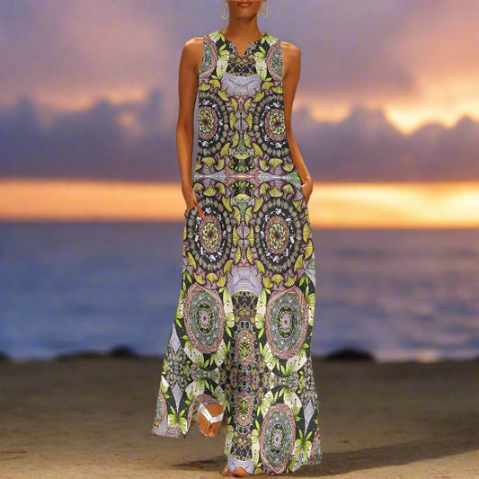 PGP Holiday Melissa Boho Elegant Day to Evening Long Dress