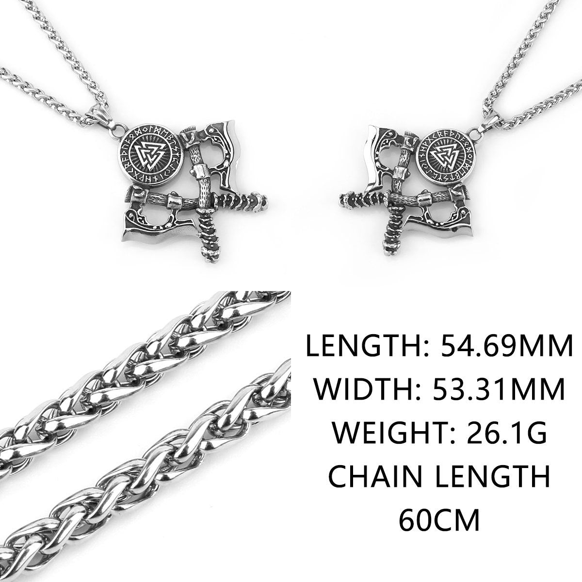 PGP Holiday | Men’s Double Axe Stainless Steel Pendant Necklace