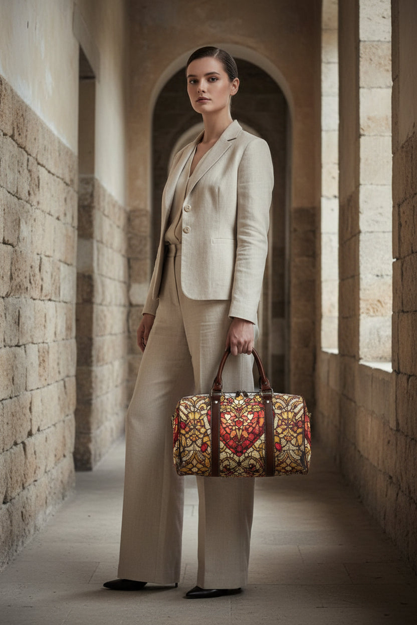 Valenedit | Glassworks II Small brown handled Travel Bag