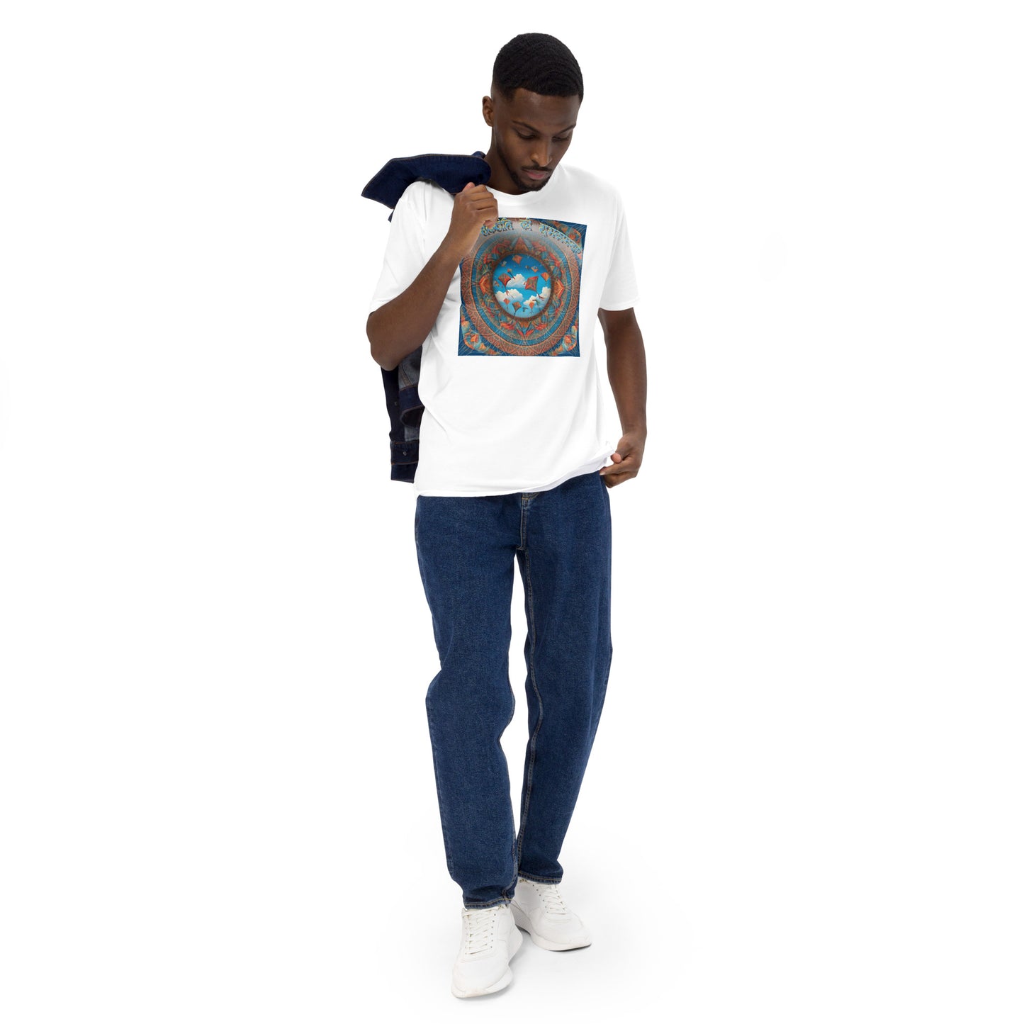 Makar Sankranti Men's T-Shirt - Sun & Kites Mandala with तिल गुड़ खा और मीठा बोल Message