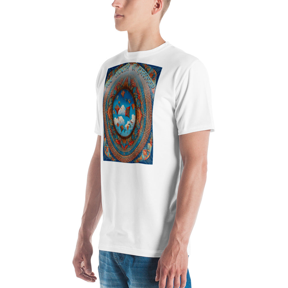 Makar Sankranti Men's T-Shirt - Sun & Kites Mandala with तिल गुड़ खा और मीठा बोल Message