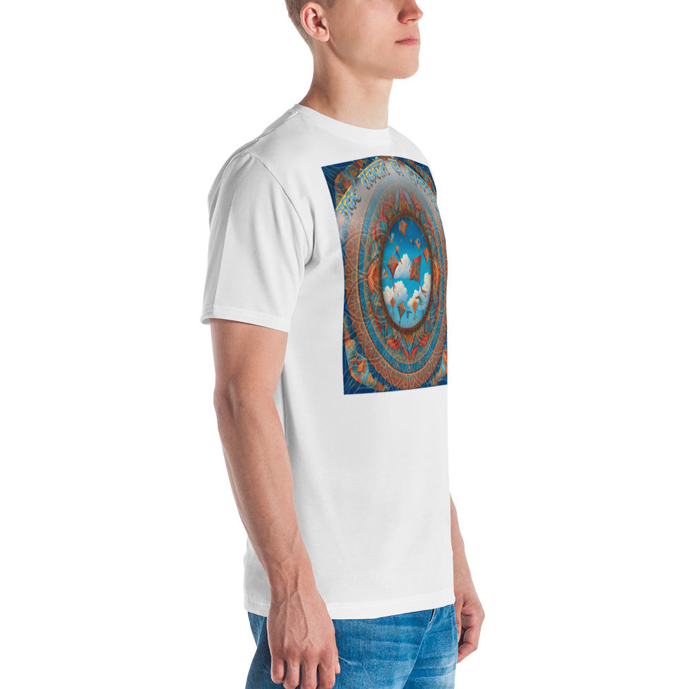 Makar Sankranti Men's T-Shirt - Sun & Kites Mandala with तिल गुड़ खा और मीठा बोल Message