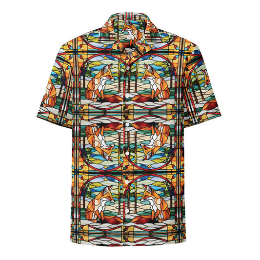PGP Holiday Fox Charm Unisex Button Shirt – Perfect for Layered Winter Looks