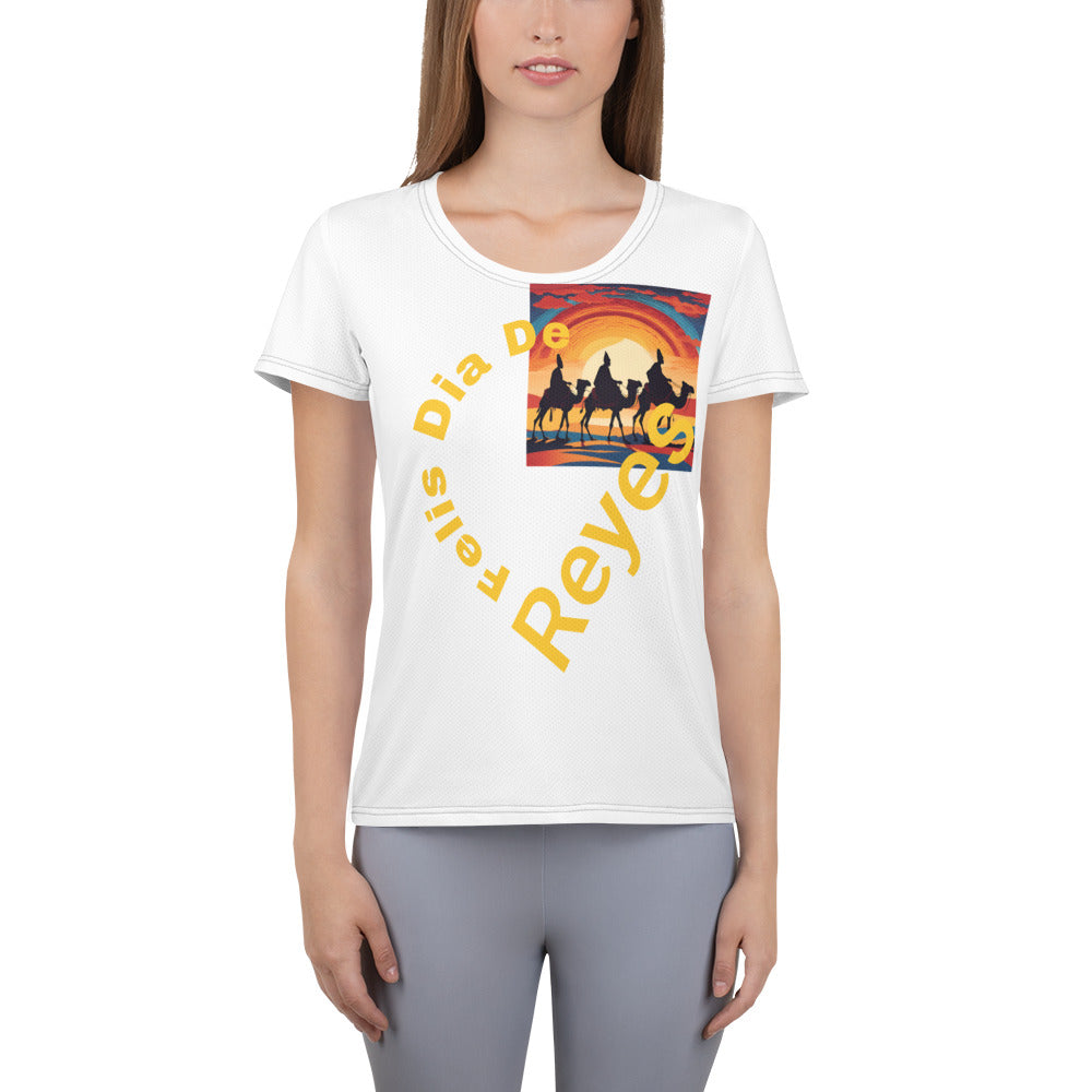 PGP Holiday Felis Día de Reyes Women's Athletic T-Shirt – Eco-Friendly Fun Fashion