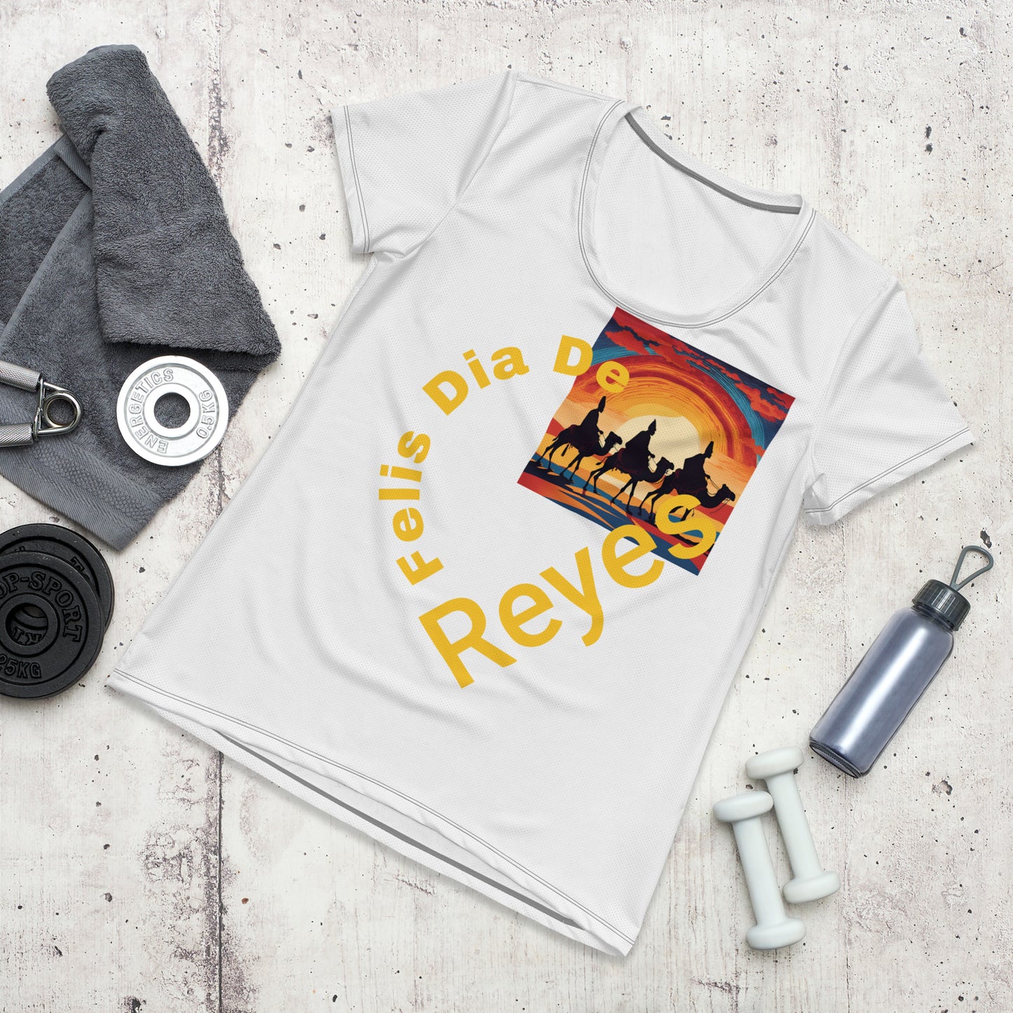 PGP Holiday Felis Día de Reyes Women's Athletic T-Shirt – Eco-Friendly Fun Fashion