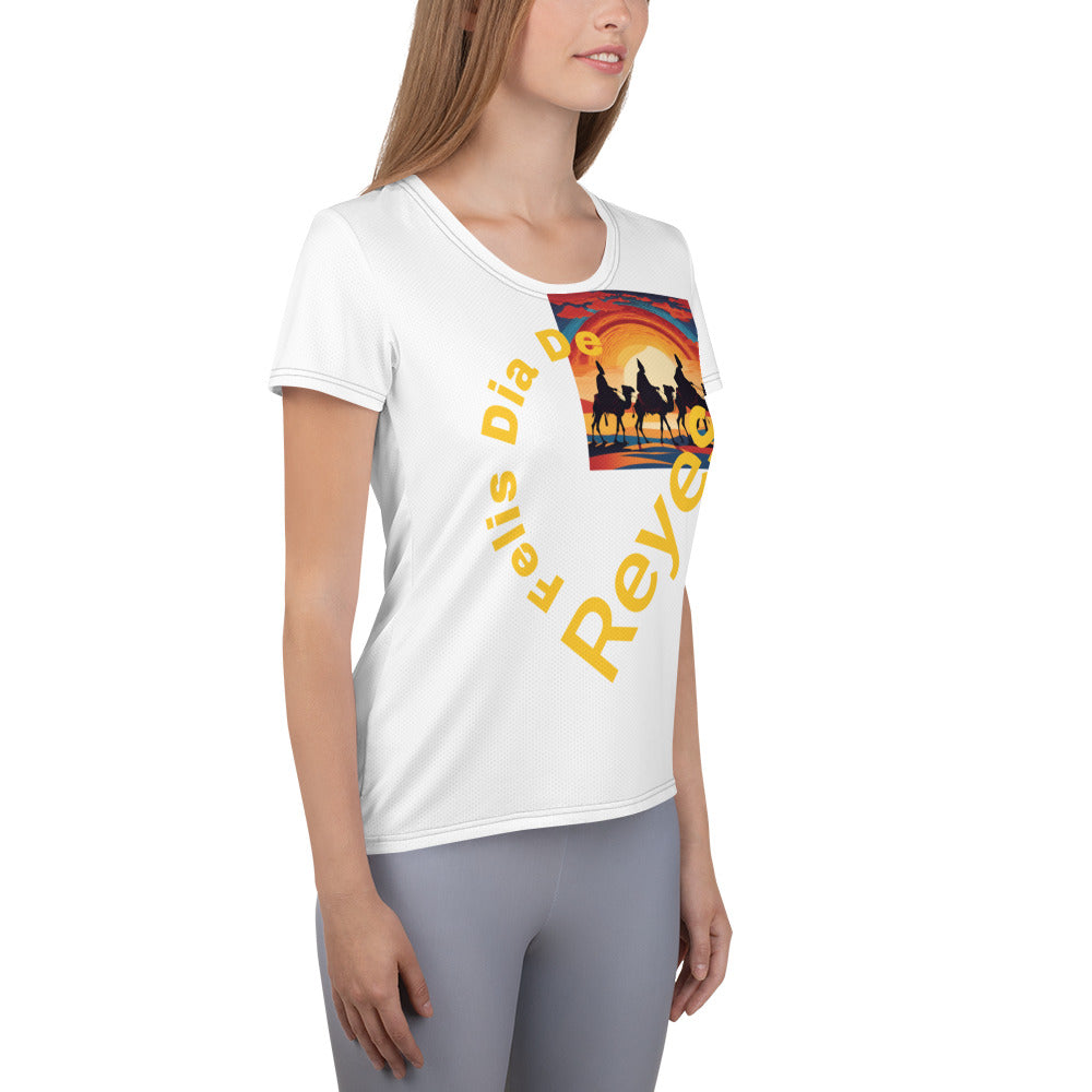 PGP Holiday Felis Día de Reyes Women's Athletic T-Shirt – Eco-Friendly Fun Fashion