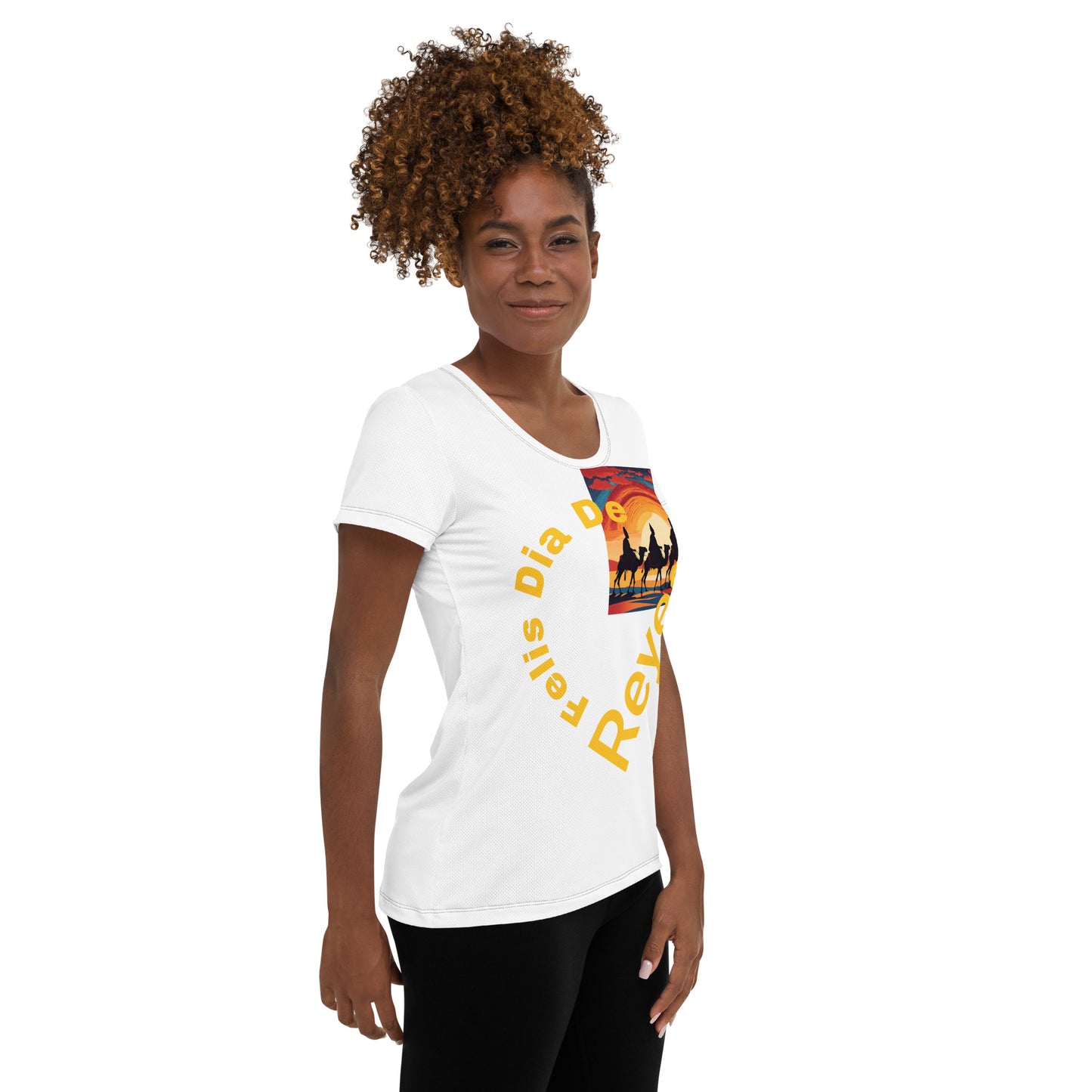 PGP Holiday Felis Día de Reyes Women's Athletic T-Shirt – Eco-Friendly Fun Fashion