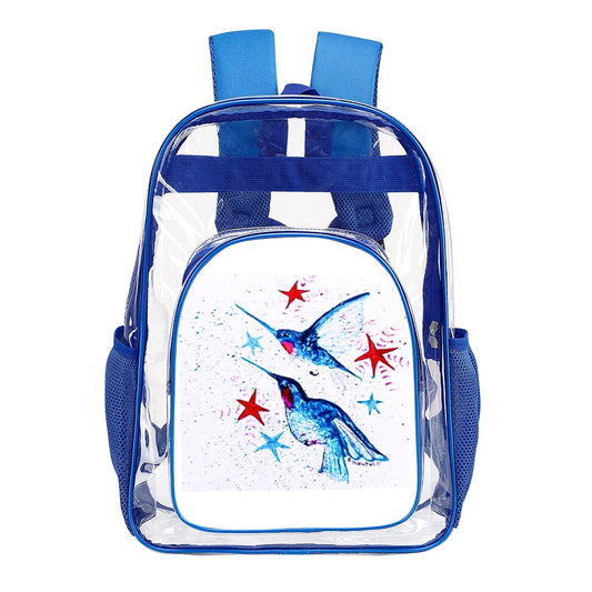 PGP Holiday | Rochelle Festive Flight True Blue Transparent Backpack – Modern Function with a Bold Twist
