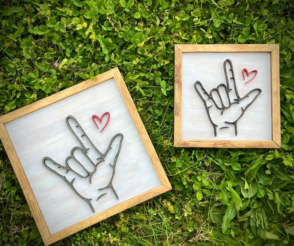 PGP Holiday | Meaningful Keepsake — Sign Language “I Love You” Wooden Photo Frame