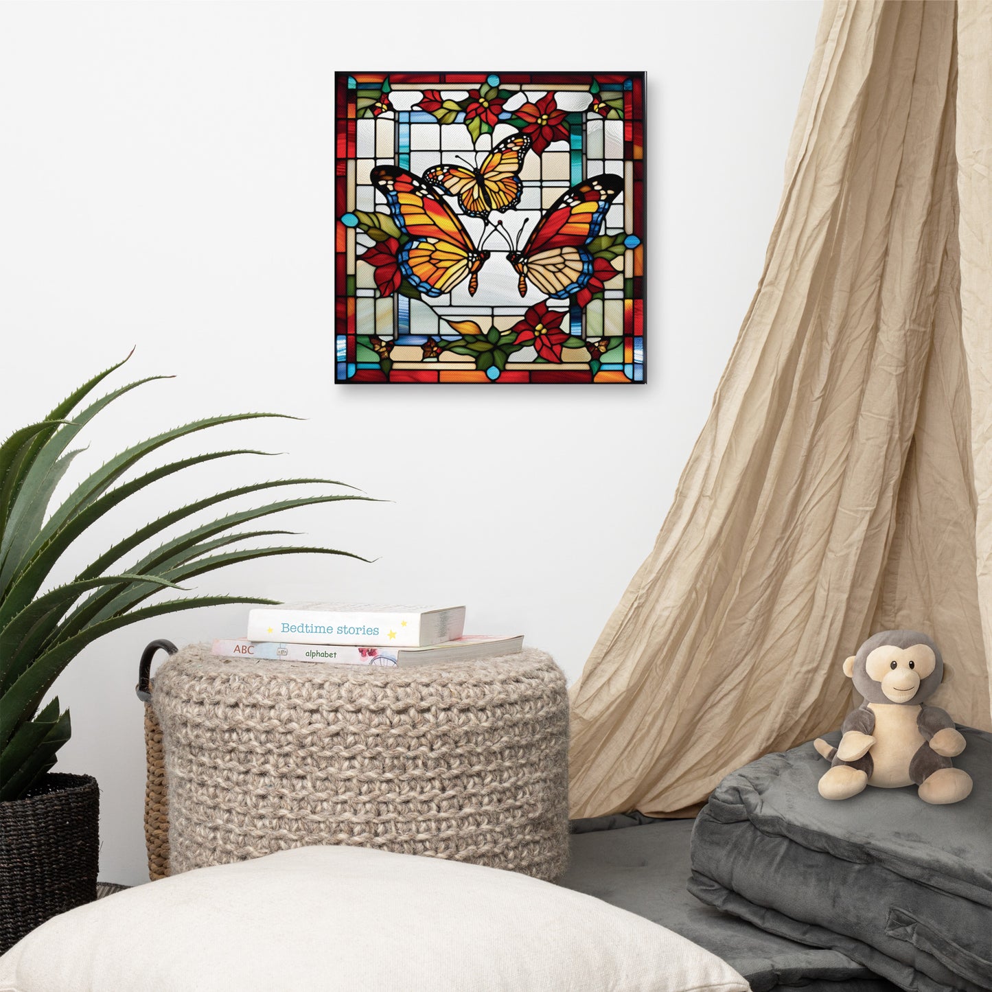 Canvas Stained Glass Fusion Art Print – Season's Wings
