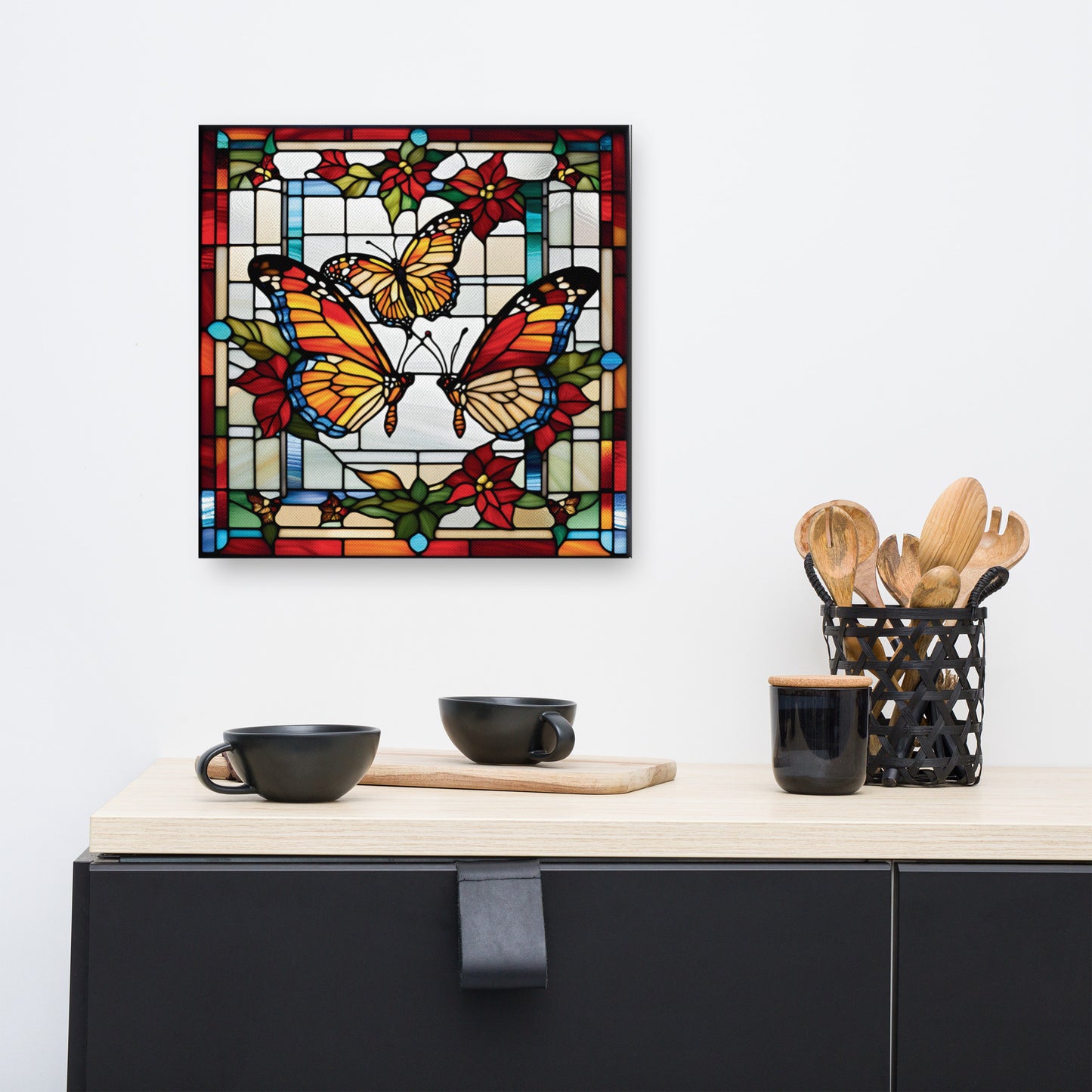 Canvas Stained Glass Fusion Art Print – Season's Wings