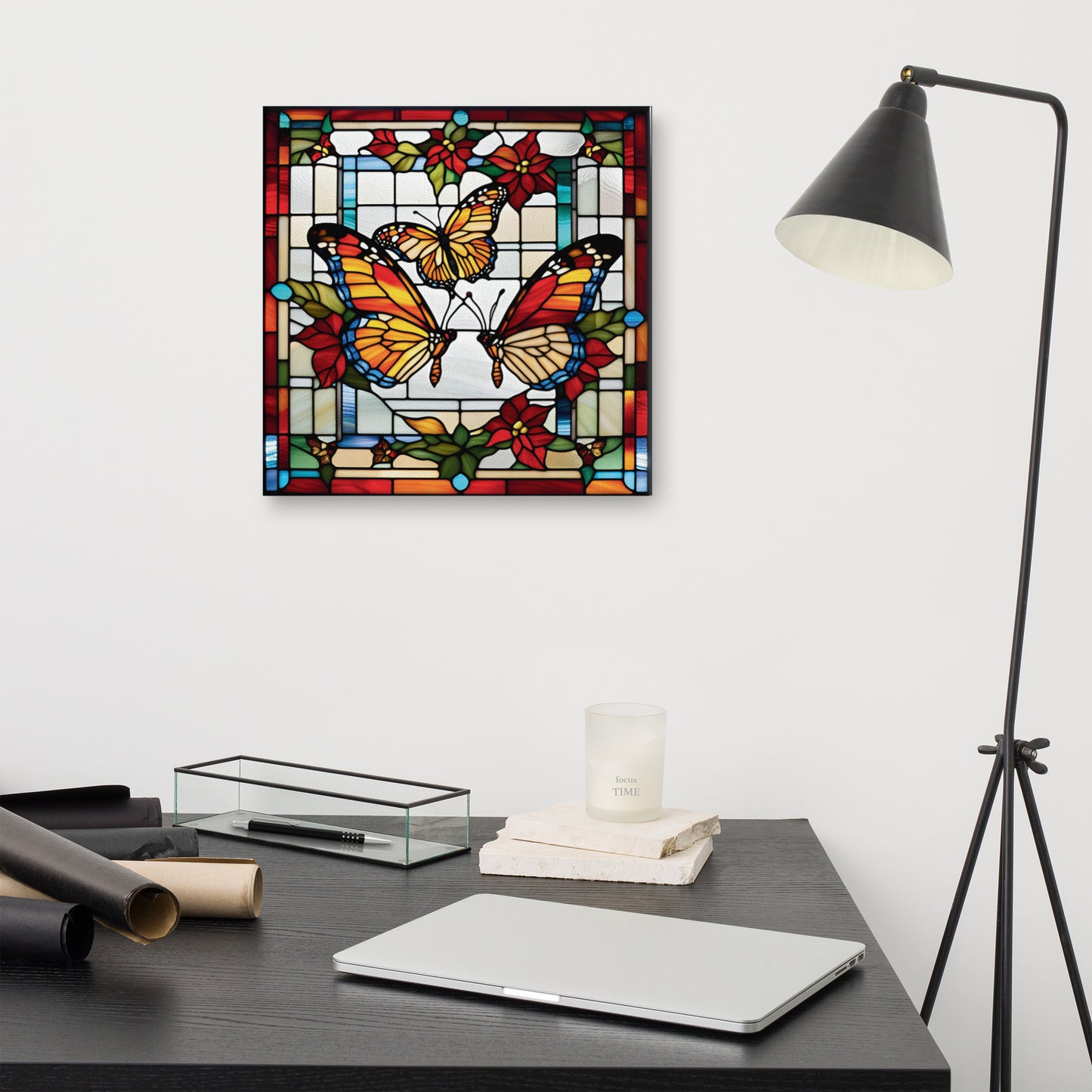 Canvas Stained Glass Fusion Art Print – Season's Wings