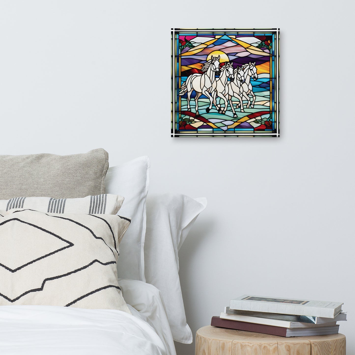 Canvas Stained Glass Fusion Art Print – Winter WIld