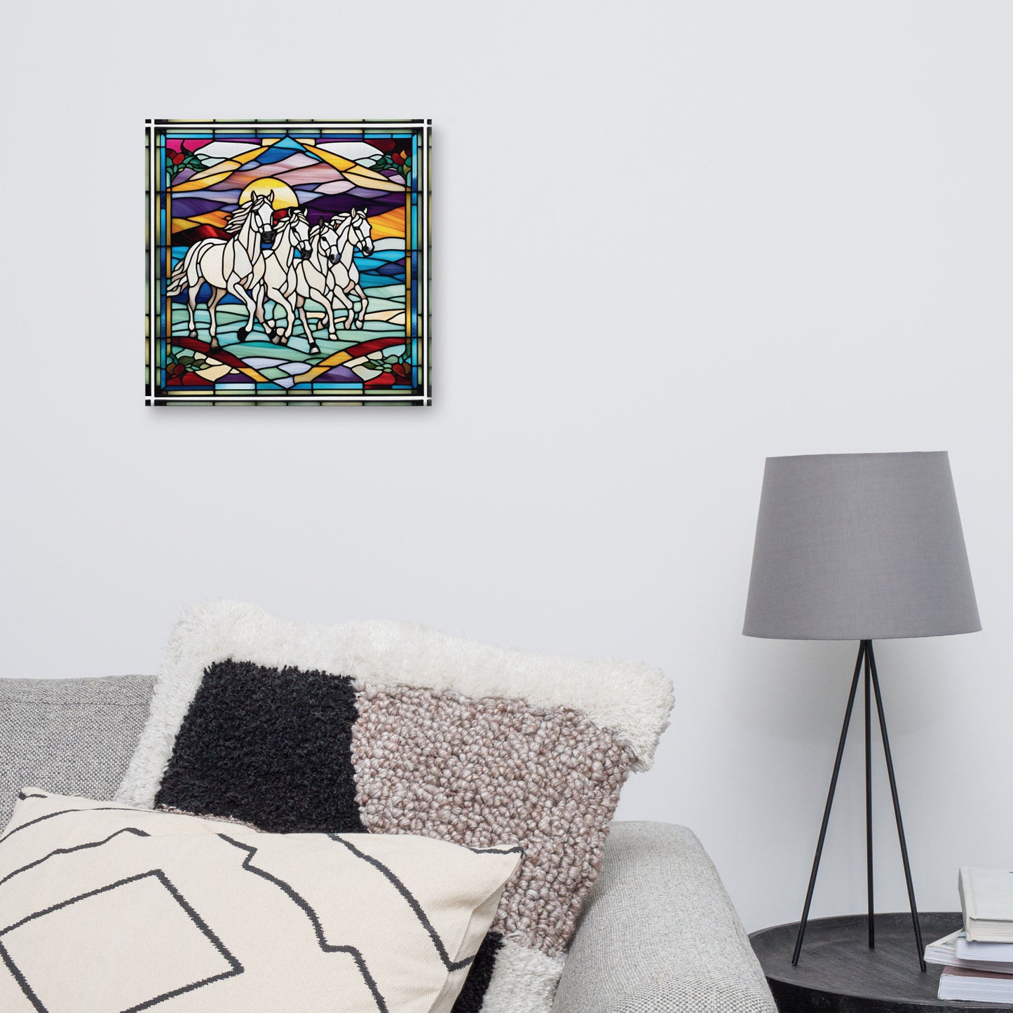 Canvas Stained Glass Fusion Art Print – Winter WIld