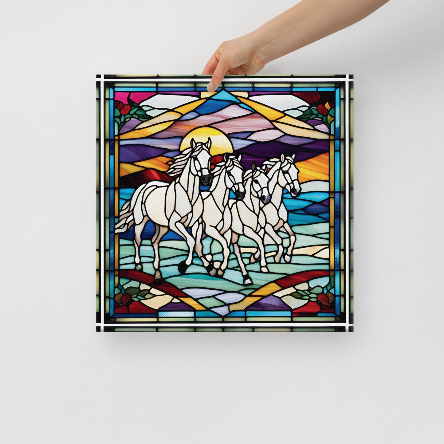Canvas Stained Glass Fusion Art Print – Winter WIld