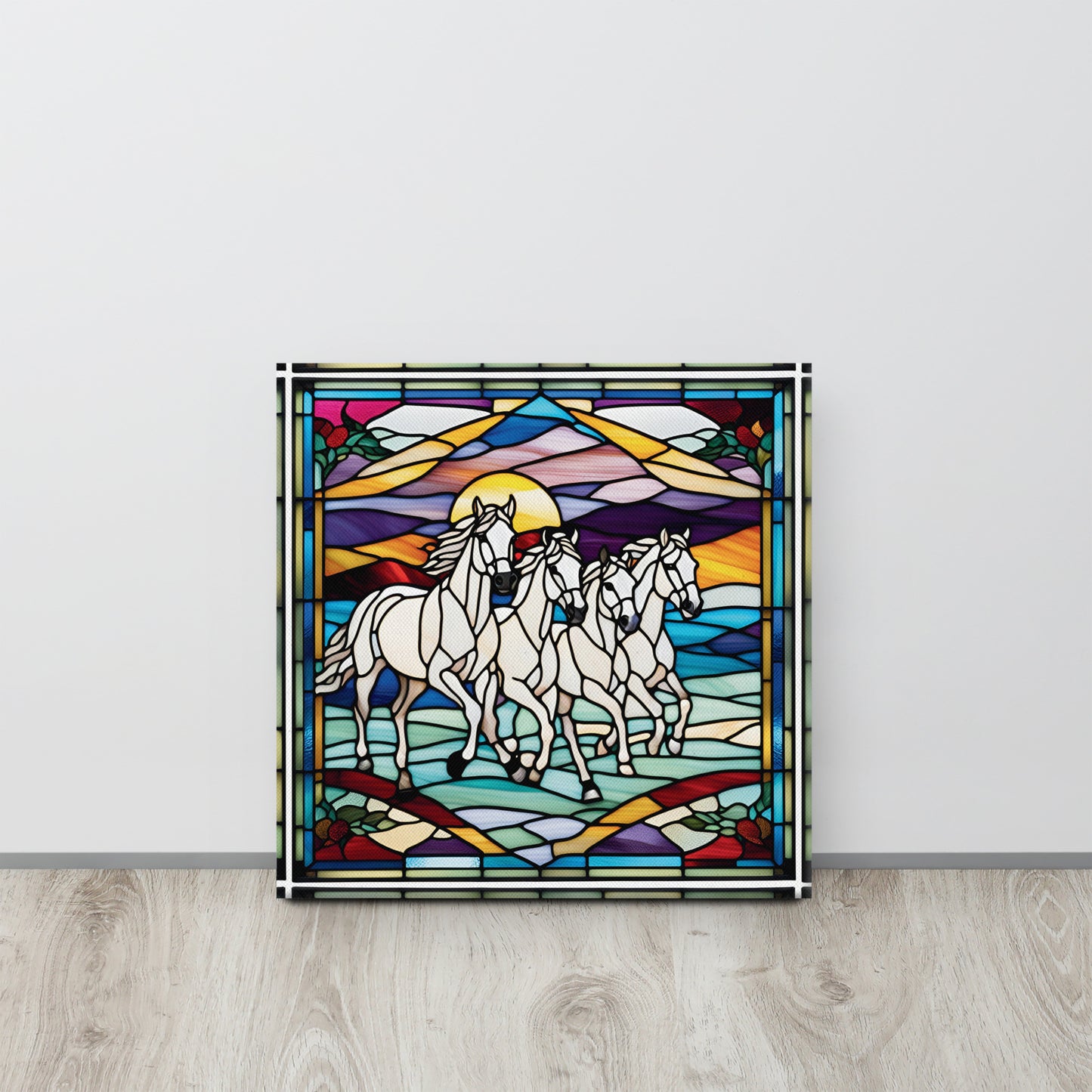 Canvas Stained Glass Fusion Art Print – Winter WIld