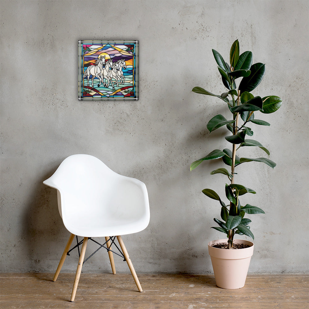 Canvas Stained Glass Fusion Art Print – Winter WIld