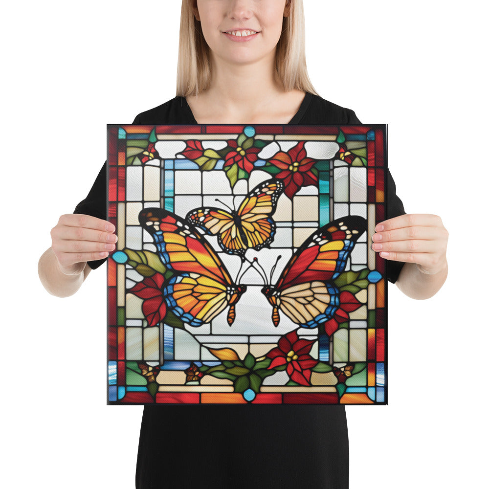 Canvas Stained Glass Fusion Art Print – Season's Wings