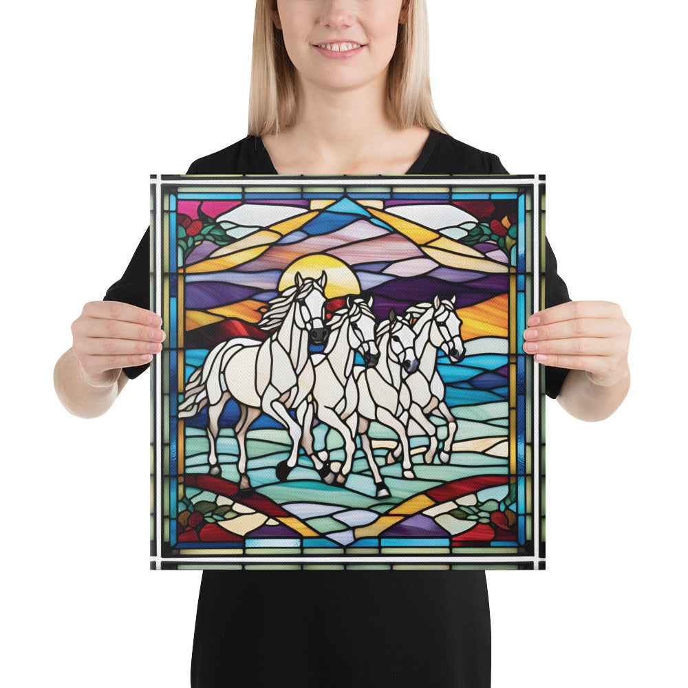 Canvas Stained Glass Fusion Art Print – Winter WIld