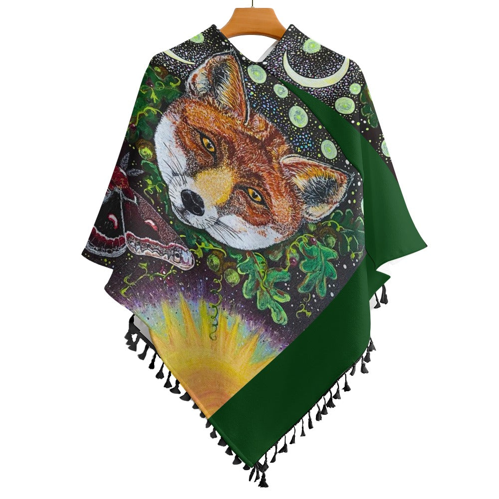 Margeaux Foxfire Knitted Tassel Shawl
