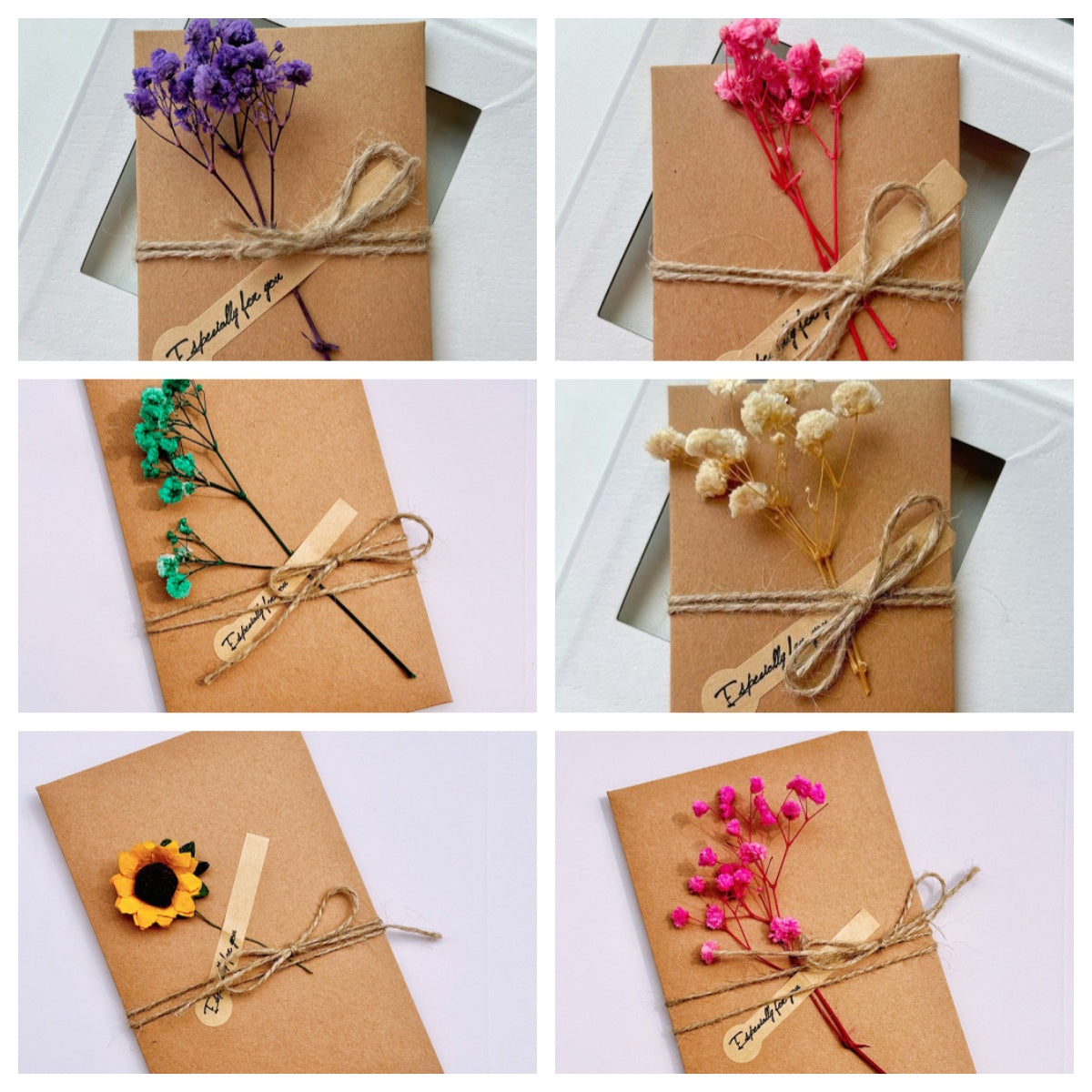 PGP Holiday | Quality Thoughts — Artisan Starry Sky Dried Flower “Especially For You” Thank You Cards