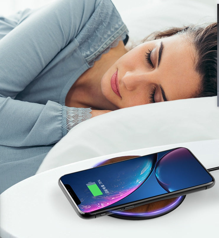 PGP Holiday | Modern Tech Meets Timeless Craftsmanship — Round Wooden Wireless Charger (15W Fast Charge)