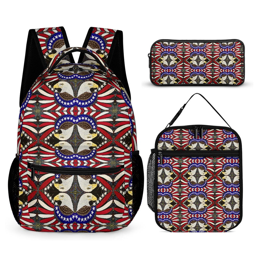 Margeaux 1776 Three Piece Backpack, Lunch Bag, and Case Set – Everyday & Travel or School Essentials from PGP Holiday