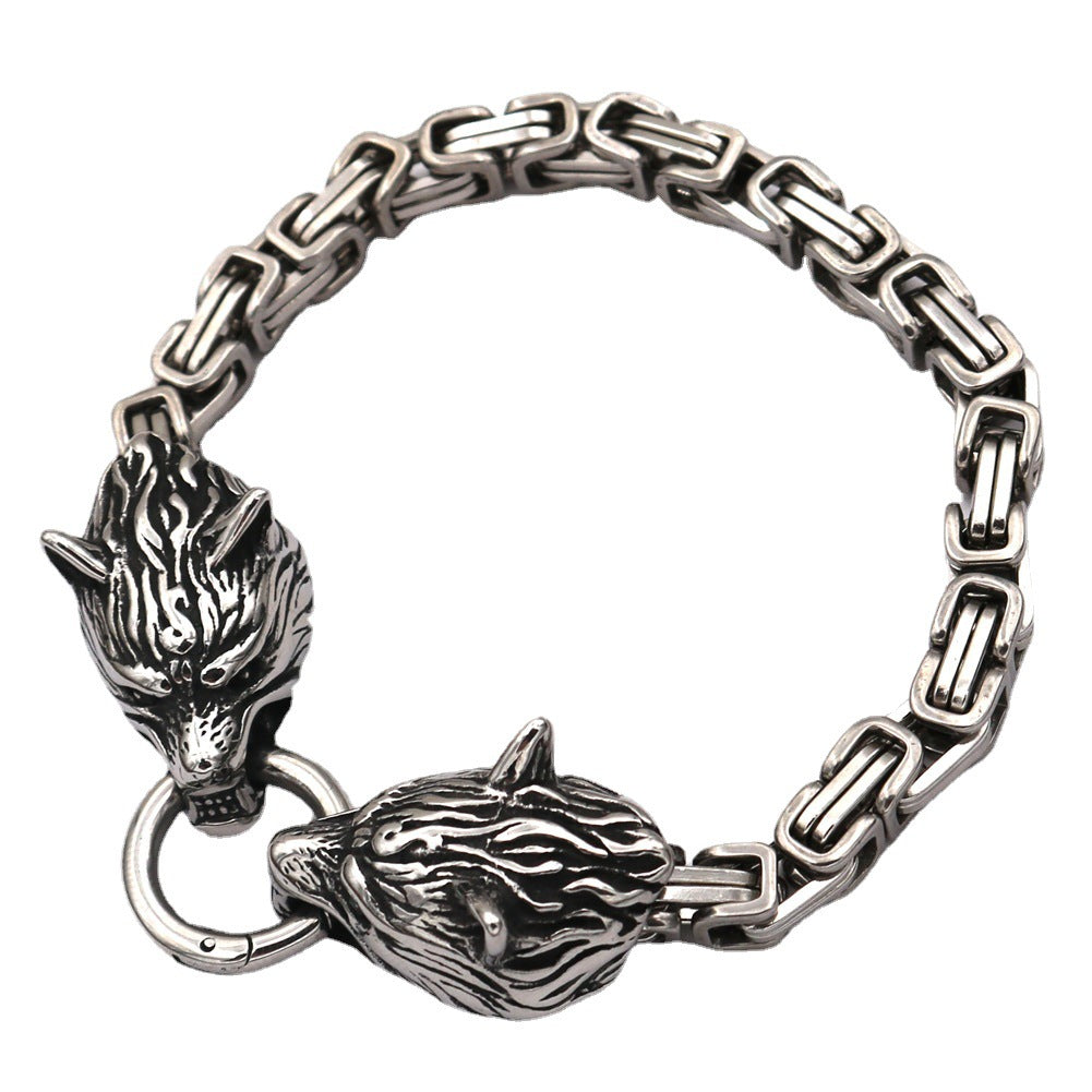 PGP Holiday | Men’s Titanium Steel Wolf Head Bracelet