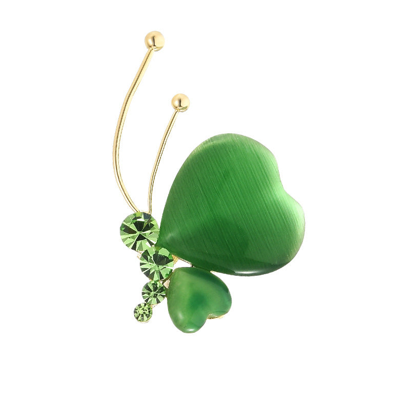 Whisper of Éire | PGP Holiday — Clover Heart Lapel Pin (Jade-Opal Resin + Crystals)