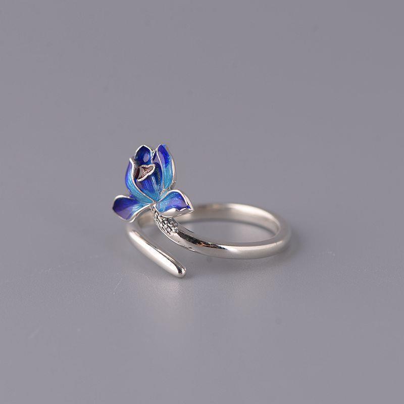 PGP Holiday | Cloisonné Burnt Blue Lotus Ring