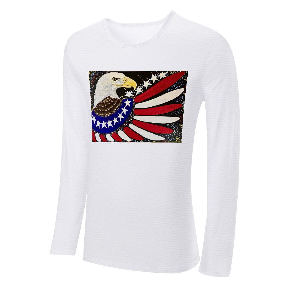 Margeaux 1776 Men's White Basic Comfort Crew Long Sleeve T-Shirt – Classic Cotton Style PGP Holiday
