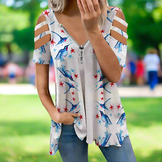 PGP Holiday | Rochelle Festive Flight Zipper Off Shoulder Top – Effortlessly Sexy, Elegantly Versatile