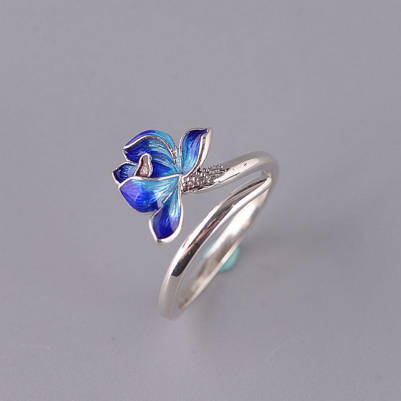 PGP Holiday | Cloisonné Burnt Blue Lotus Ring