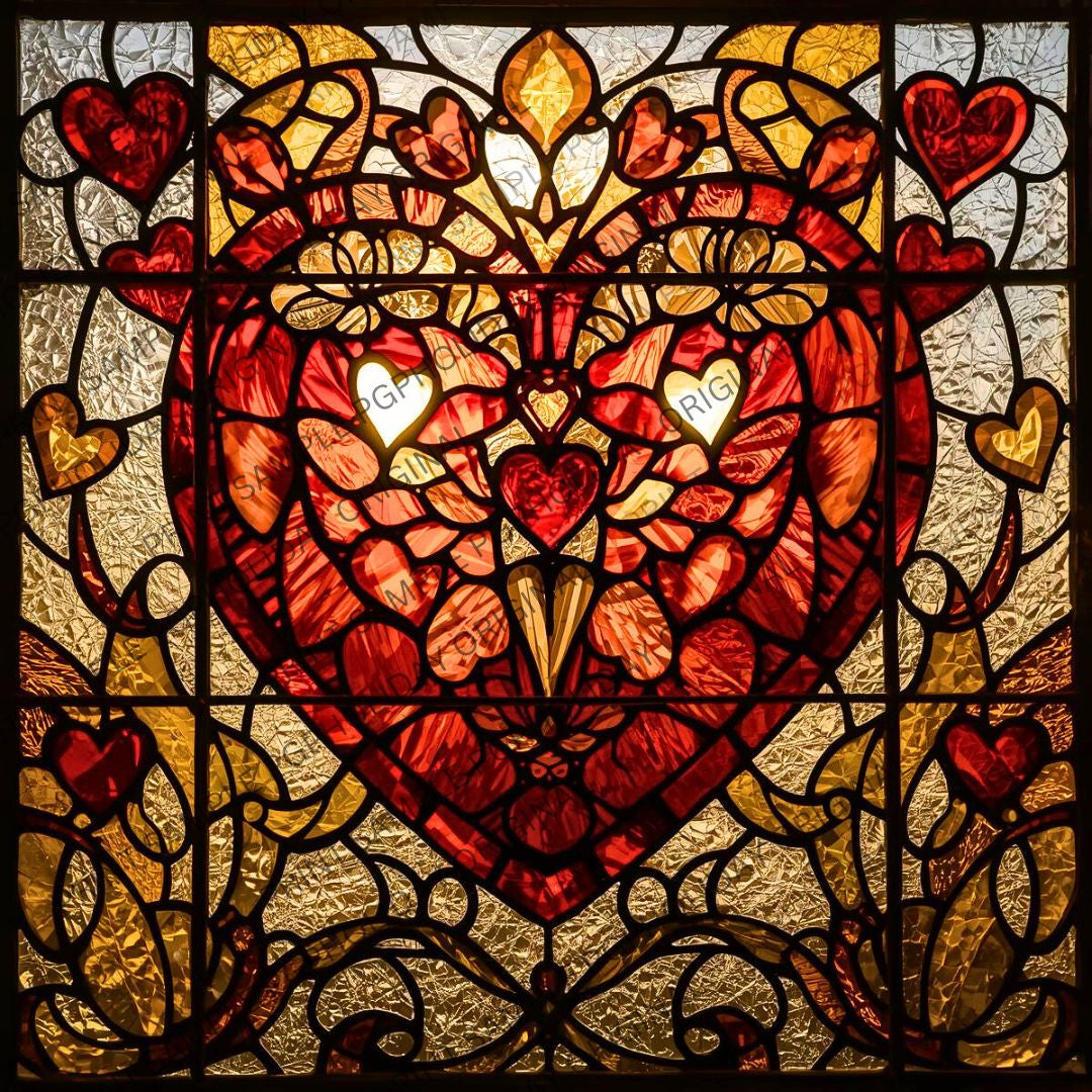 Valenedit | Glassworks II — Luminous Heart Canvas Print (Printed in USA)