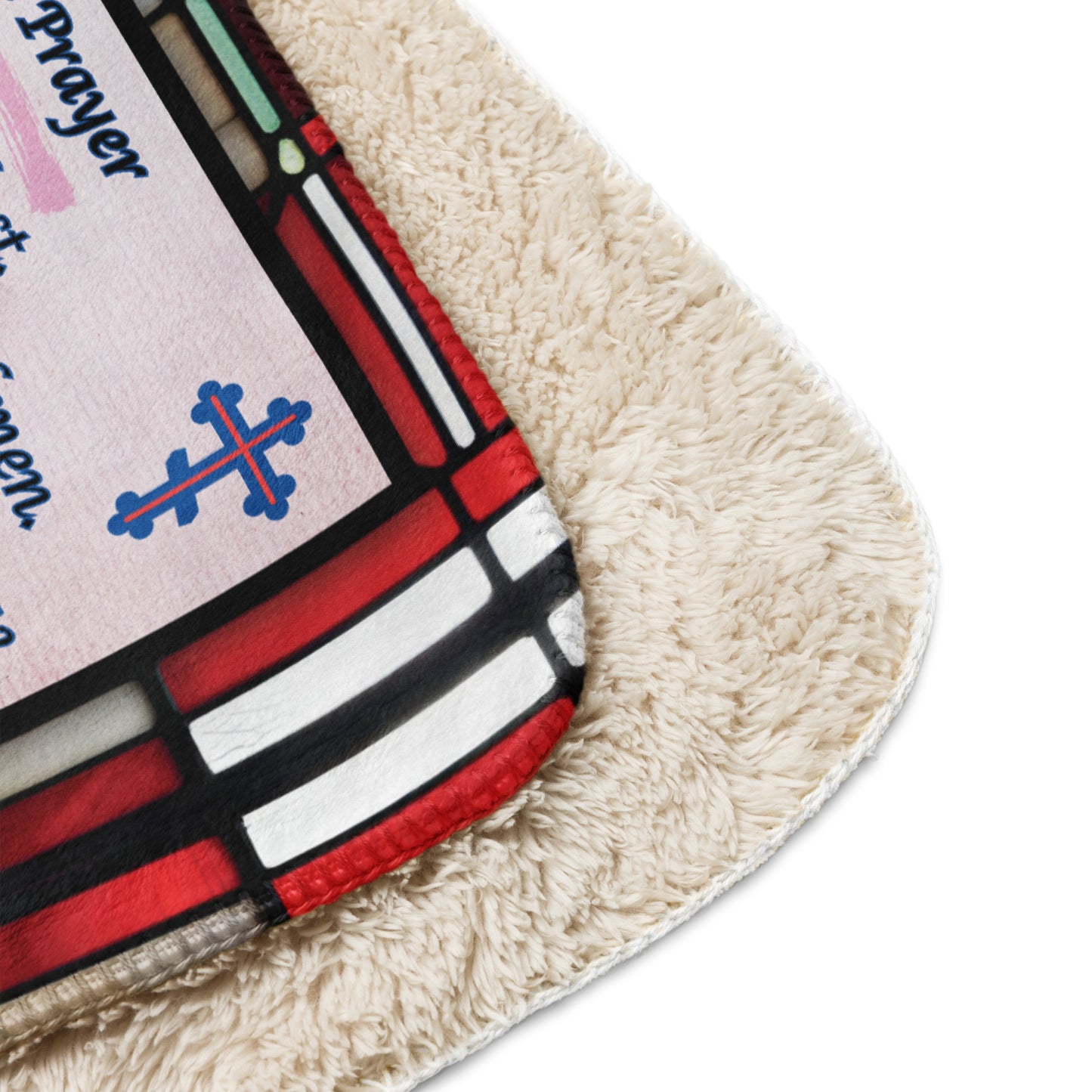 Orthodox Christmas Sherpa Blanket – Nativity of Christ Prayer, Stained Glass Design