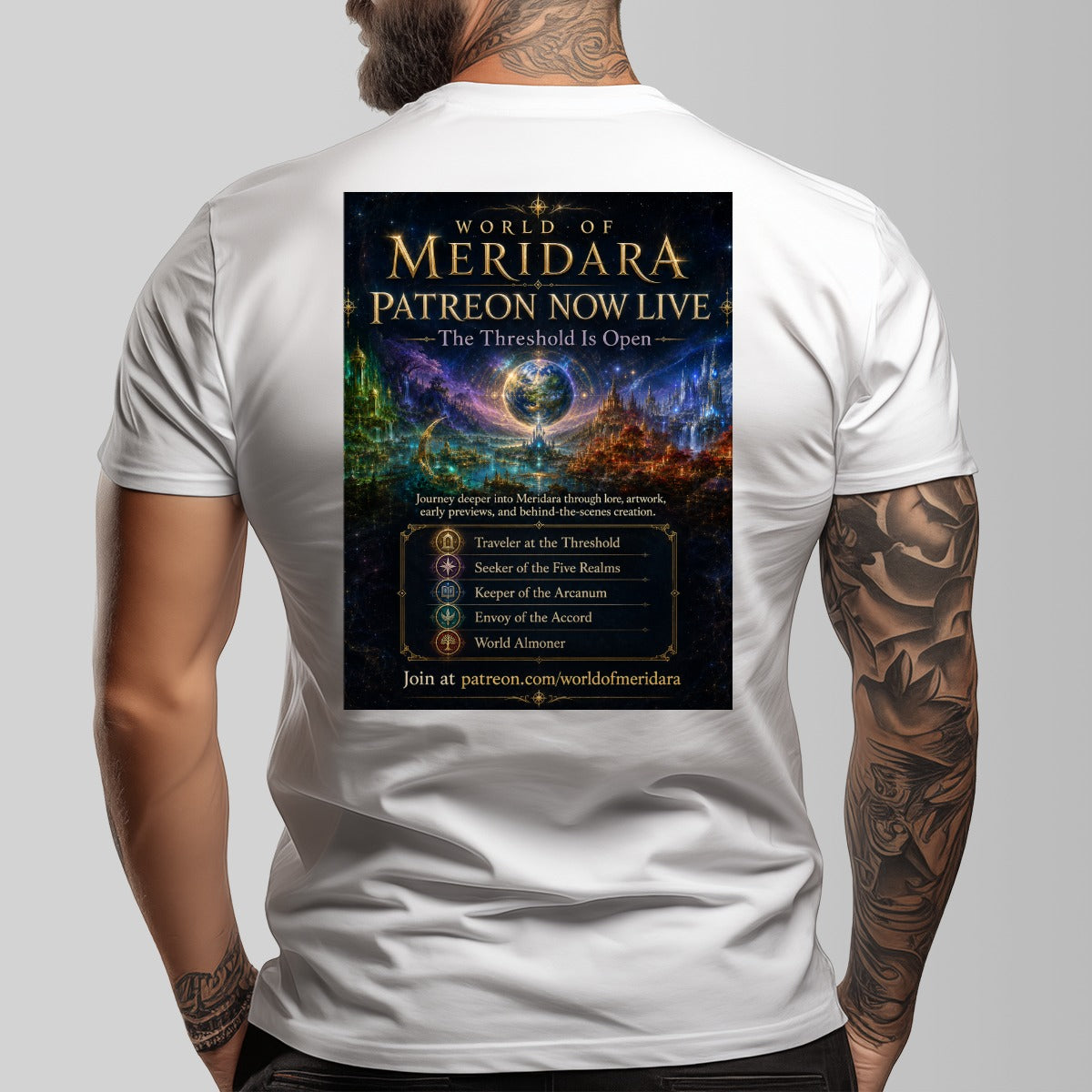 World of Meridara First Edition 2026 Collector's T-Shirt | Official Fantasy Graphic Tee | Exclusively Distributed by PGP Holiday