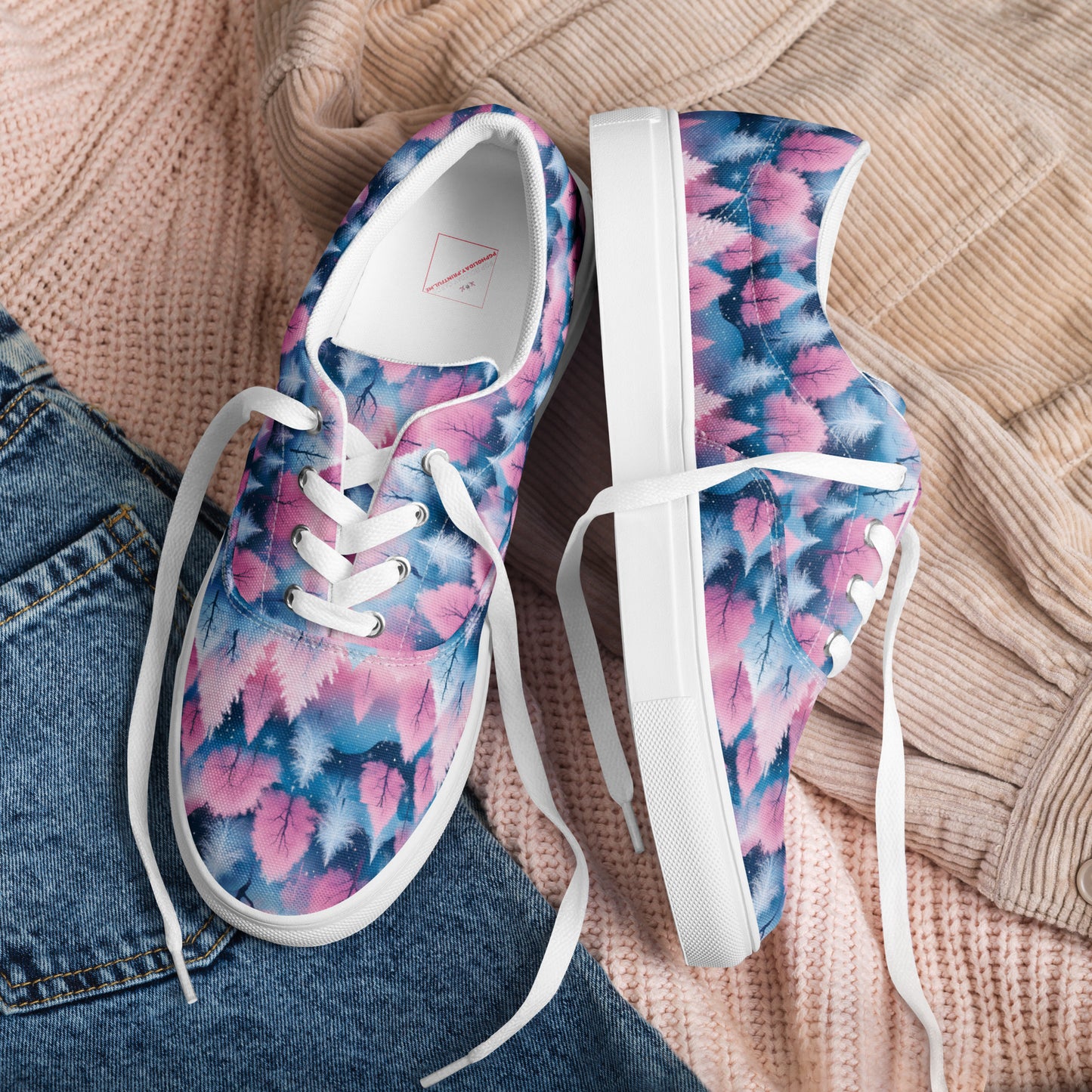 PGP Holiday Candy Gleam Women’s Lace-Up Canvas Shoes – Festive Comfort & Style